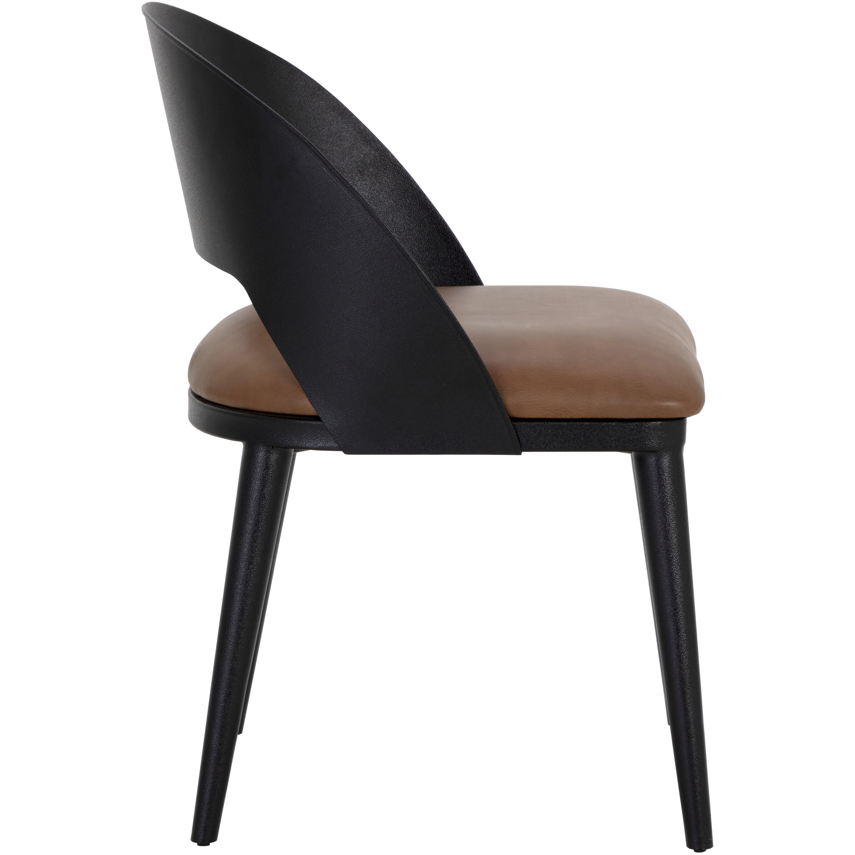 Dezirae Black / Cognac Leather Dining Chair